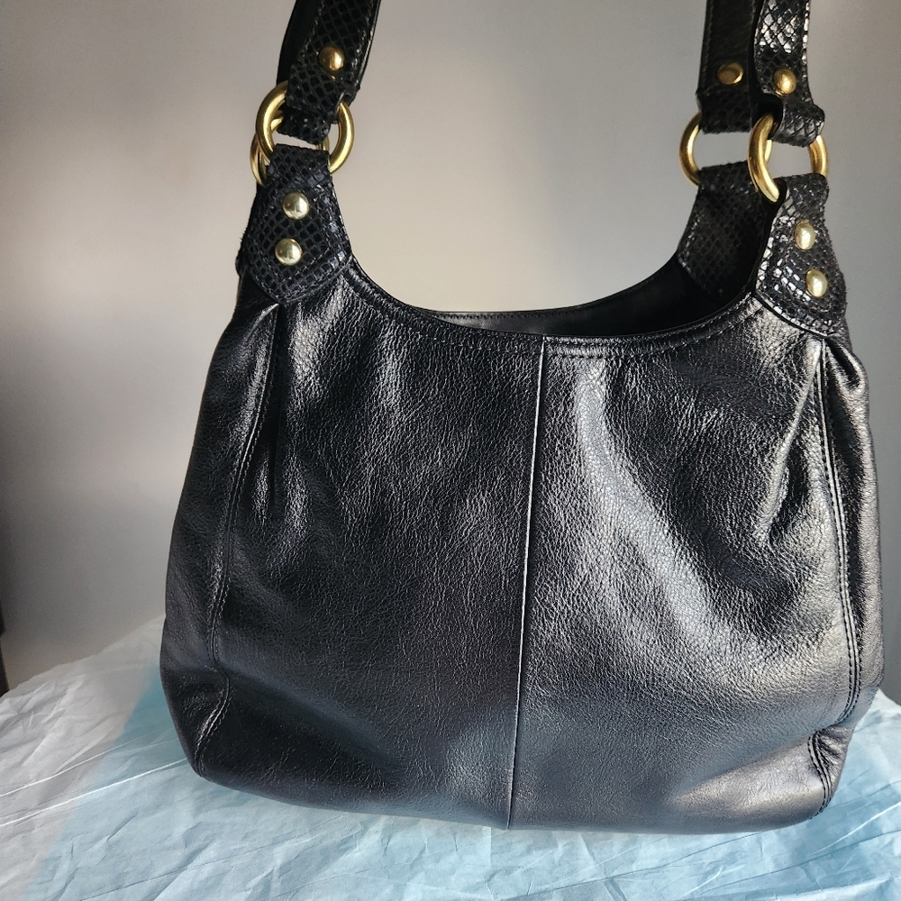 Coach Black Ashley Leather Hobo Bag EUC - Picture 6 of 11